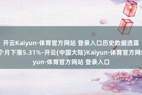 开云Kaiyun·体育官方网站 登录入口历史数据透露该基金近1个月下落5.31%-开云(中国大陆)Kaiyun·体育官方网站 登录入口