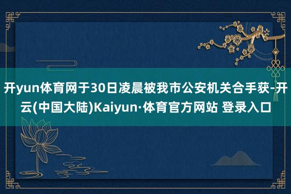 开yun体育网于30日凌晨被我市公安机关合手获-开云(中国大陆)Kaiyun·体育官方网站 登录入口