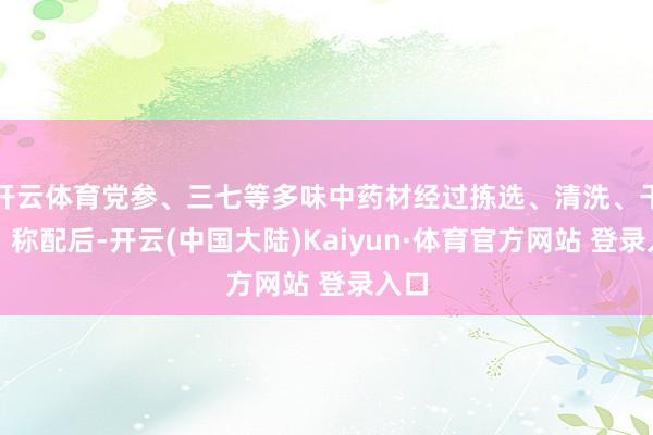 开云体育党参、三七等多味中药材经过拣选、清洗、干燥、称配后-开云(中国大陆)Kaiyun·体育官方网站 登录入口