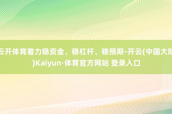 云开体育着力稳资金、稳杠杆、稳预期-开云(中国大陆)Kaiyun·体育官方网站 登录入口